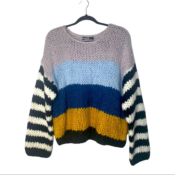 Blank NYC Sweaters - Blank NYC Mixed Signals striped chunky sweater, Neiman Marcus, size small